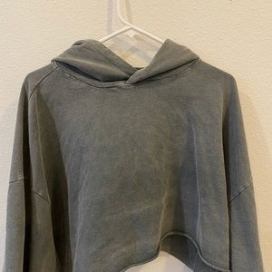 Ash gray cropped hoodie